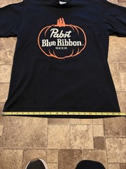 Vintage Large Pabst Blue Ribbon Halloween Pumpkin Glow In The Dark Shirt