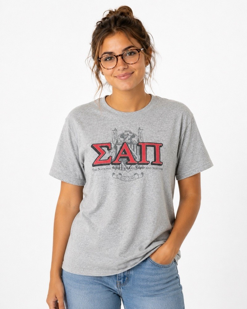 Sigma Alpha Pi National Society Of Leadership & Success Gray Shirt Men’s Sz 2XL