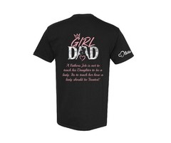 Girl Dad Unisex Graphic T-Shirt With Custom Name on Sleeve