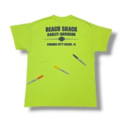 Harley-Davidson Panama City Beach, FL Beach Shack Neon Yellow T-Shirt Men’s L