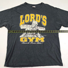 VINTAGE LORD’S GYM T-SHIRT Sz XL SINGLE STITCH DOUBLE SIDED 90s CHRIST JESUS USA