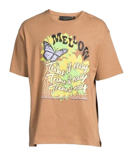 NO BOUNDARIES Big Man 3X Brown Take it Easy Mellow Cotton Graphic T-Shirt NWT
