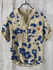 Mens Short Sleeve T-shirt Tops Ladies Cotton Linen Casual Shirt Loose Blouse Tee
