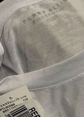 $38 Perry Ellis Men’s White Short-Sleeve Logo Crewneck Graphic T-Shirt Size XL