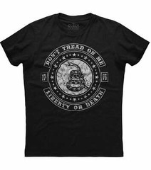 Don’t Tread On Me Liberty Or Death, Patriotic Men’s New Black Trending T-shirt