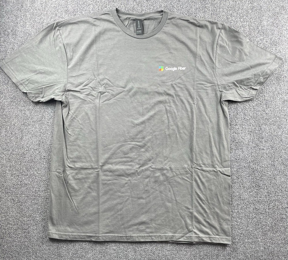 NEW Google Fiber T shirt Mens XL Gray Tech Electronics Tee
