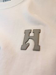 Hermes Men’s white round-neck short-sleeved shirt