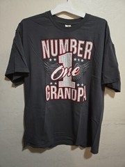 Number 1 Grandpa T Shirt Mens XL Short Sleeve Gray Wings