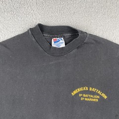 Vtg Third Battalion Third Marines Americas Battalion Black L Single Stitch Shirt