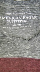 American Eagle Tee XXL Navy Maroon Grey Yellow Stripes Athletic Fit Y2K Preppy