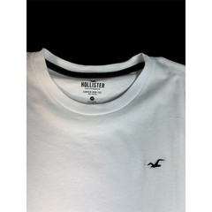 HOLLISTER MEN’S SCOLLOPED HEM WHITE TEE SHIRT SIZE MEDIUM
