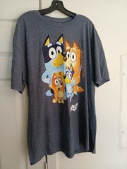 Bluey New Adult T-Shirt -Chilli Bandit Bingo Bluey 2XL New! With Tags