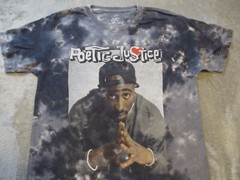Poetic Justice Shirt Mens Large Black Gray Tie Dye Tupac Rap Hip Hop Street Wear