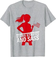 Stars Stripes and Sass 4th of July Girls Tween Unisex T-Shirt