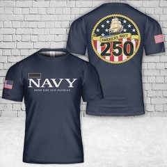 Custom Name America’s Navy 250th Anniversary T-Shirt Gift For Dad