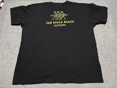 San Diego Beach California Black Surf Board Shirt Shaka 2XL Cotton 2 Sided