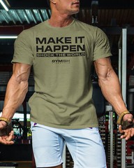 061. Shock The World Funny Workout Gym T-Shirt for Men