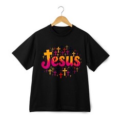 Jesus&Crosses Christian Graphic T-Shirt-Faith Casual Tee|Sunday Church Service