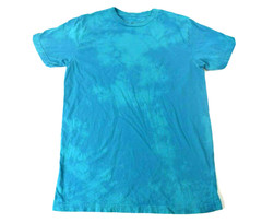 Neff Mens Cyan Bleach Wash Embroidered Smile Logo Tee Shirt NWT Medium