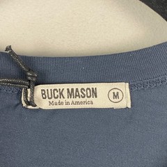 Buck Mason Curved Hem Pima T Shirt Mens Medium Ink Blue Short Sleeve Crew Neck