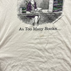 Vintage Sz Medium Edward Gorey Shirt No Such Thing, Too Many Books Caricature