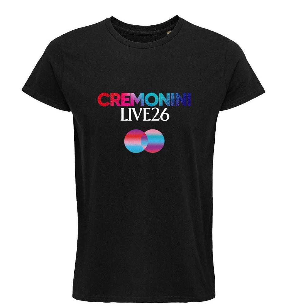 Cesare Cremonini T-shirt, Cremonini Live 2026, concerts, music, 100% cotton.