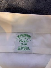 Brooks Brothers Milano Dress Shirt 17-35 White Non-Iron Supima Cotton Men’s