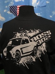 FORD Mustang Boss 302 Shirt Black NWOT Large T-shirt Anvil C34