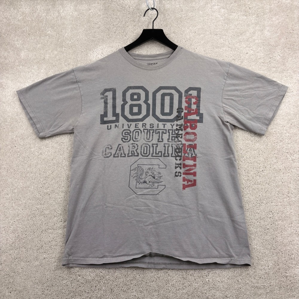 South Carolina Gamecocks T Shirt Adult Size Large Gray Short Sleeve Gear