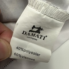 Damati Los Angeles Lion Shirt Mens Small White Gold Black Polyester Viscose