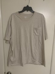 Lands End Super Cotton Tee T Pocket Off White Cream Color Shirt XXL