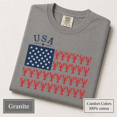 Patriotic Lobster Flag Shirt, Coastal USA Comfort Colors Fourth of July Tee