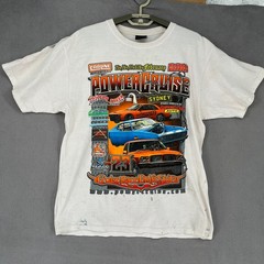 Vintage Sydney Powercruise Shirt Mens Small White 2010 Crew Car Racing Drift
