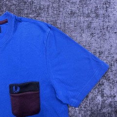 Fred Perry T-Shirt Small Royal Blue Logo Pocket Cotton Jersey Casual Crew Neck