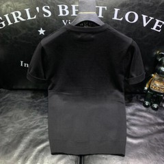 New Men Fashion Trend Knitted Short Sleeve Cotton Streetwear Summer T-Shirt
