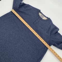 NWT Falls Creek Faux Fur Lined Henley Long Sleeve Top Size XL Mens Solid Blue