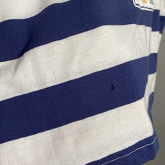 Vintage 80s Hang Ten Size MT Navy White Striped Boxy Nautical T Shirt