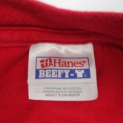 Hanes Beefy T-Shirt Men’s Size S (34-36) Red 100% Cotton Short Sleeve Pullover