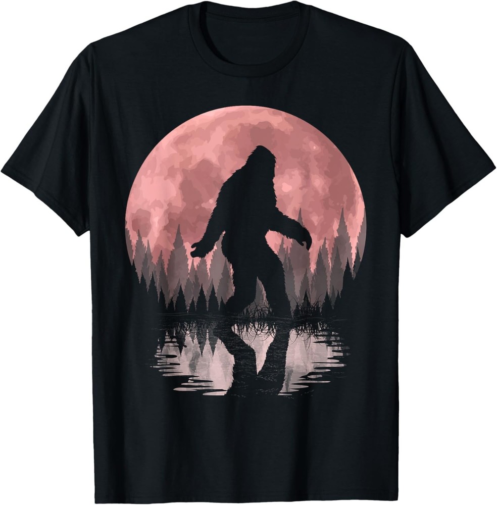Bigfoot Moon Graphic Night Forest! Cool Sasquatch Men women T-Shirt