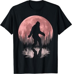 Bigfoot Moon Graphic Night Forest! Cool Sasquatch Men women T-Shirt