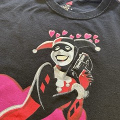 Vintage 1999 Harley Quinn DC Comics Graphic Tee Black XL Cotton Crew Neck RARE