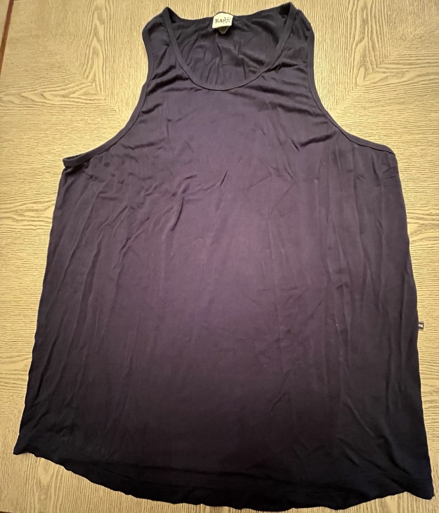 Tulio Tank Top Muscle Sexy Clubwear Sz. Med. Navy Blue