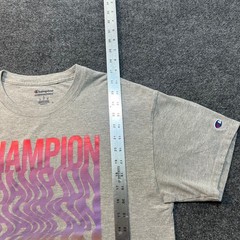 Champion Mens T-Shirt Large Gray Short Sleeve Logo Athletic Casual