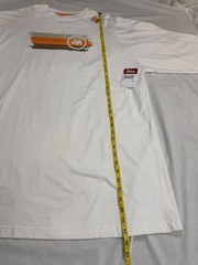 Mecca Shirt Mens 2XL Bleach White Embroidered Striped Graphic Short Sleeve XXL