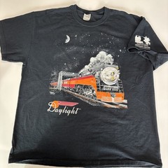 Y2K Daylight Train Beautiful Night Shirt Men’s SZ XL Oregon Rail Heritage Center