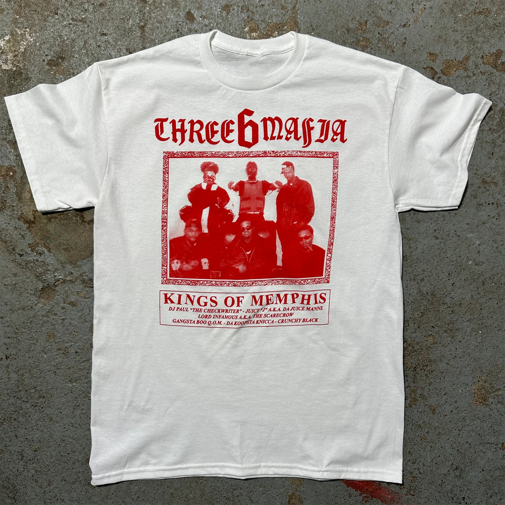 Three 6 Mafia Gift For Fans White T-Shirt Cotton Full Size