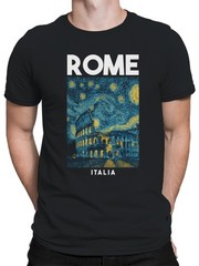 Rome Starry Night Colosseum Art Men’s T-shirt