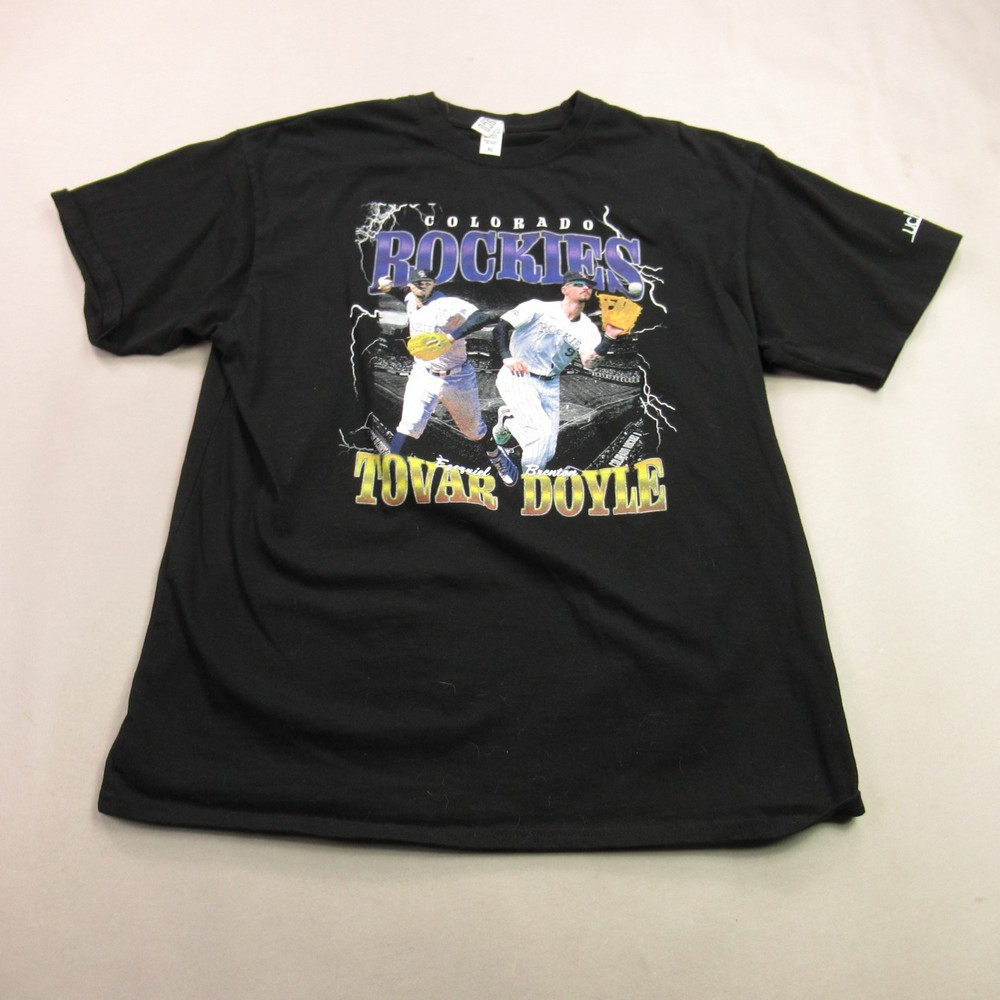 Brisco Brands Shirt Mens XL Short Sleeve Crew Neck Rockies Tovar Doyle MLB