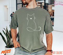 Unisex Minimalist Cat Heart T SHIRT,T shirt women,T shirt men,T shirt vintage