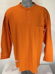 Tyndale FR Mens XL Henley Shirt Orange Flame Resistant Vintage Made in USA